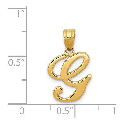 14K Yellow Gold Script Letter G Pendant – view 5