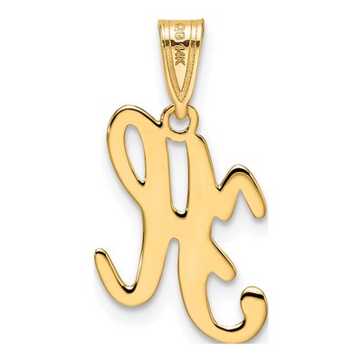 14K Yellow Gold Script Letter H Pendant – view 4