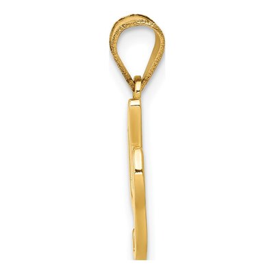 14K Yellow Gold Script Letter I Initial Pendant – view 3