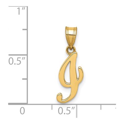 14K Yellow Gold Script Letter I Initial Pendant – view 5