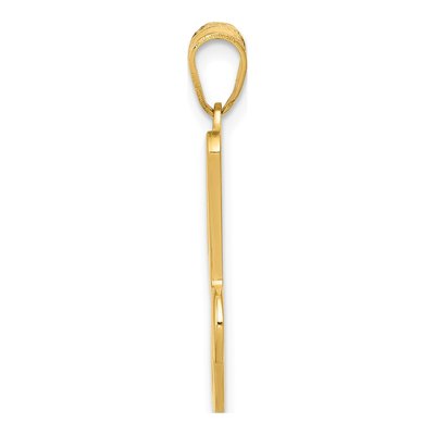 14K Yellow Gold Script Letter J Pendant – view 3