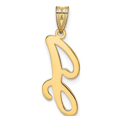 14K Yellow Gold Script Letter J Pendant – view 4
