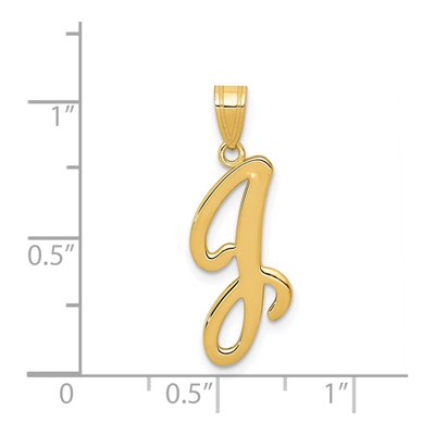 14K Yellow Gold Script Letter J Pendant – view 5