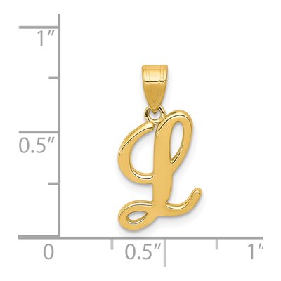 14K Yellow Gold Script Letter L Pendant – view 5