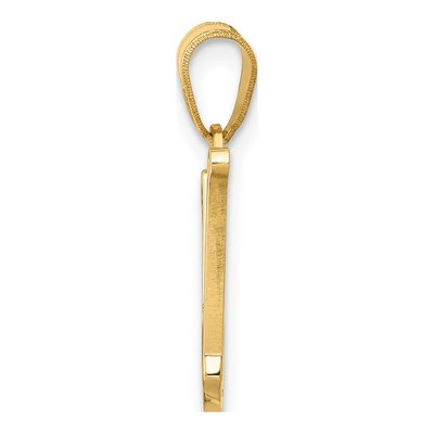 14K Yellow Gold Script Letter N Pendant – view 3