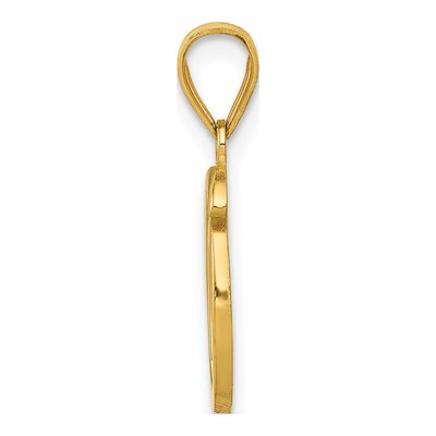 14K Yellow Gold Script Letter O Pendant – view 3