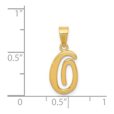14K Yellow Gold Script Letter O Pendant – view 5