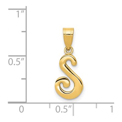 14K Yellow Gold Script Letter S Pendant – view 5
