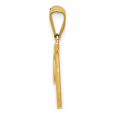 14K Yellow Gold Script Letter T Pendant – view 3