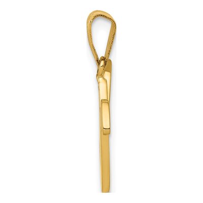 14K Yellow Gold Script Letter V Pendant – view 3