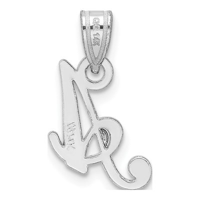 14K White Gold Script Letter A Pendant – view 4