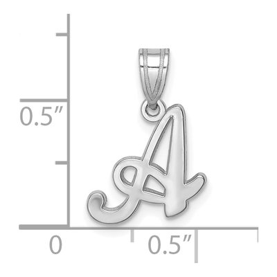 14K White Gold Script Letter A Pendant – view 5