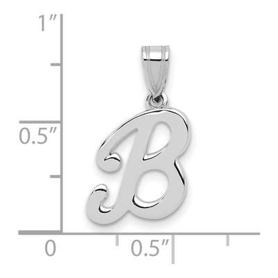14K White Gold Script Letter B Pendant – view 4