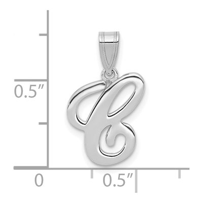 14K White Gold Script Letter C Pendant – view 5