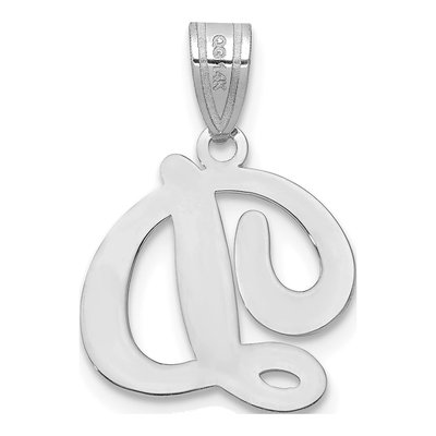14K White Gold Script Letter D Pendant – view 4