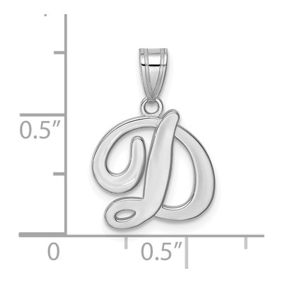 14K White Gold Script Letter D Pendant – view 5