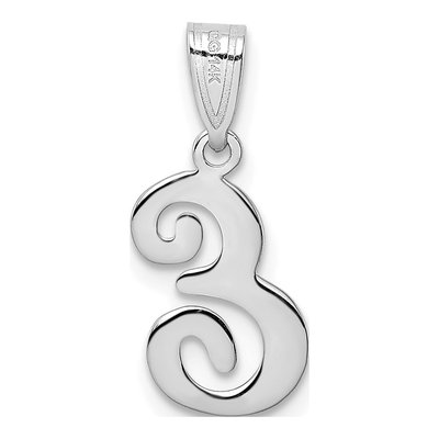 14K White Gold Script Letter E Pendant – view 4