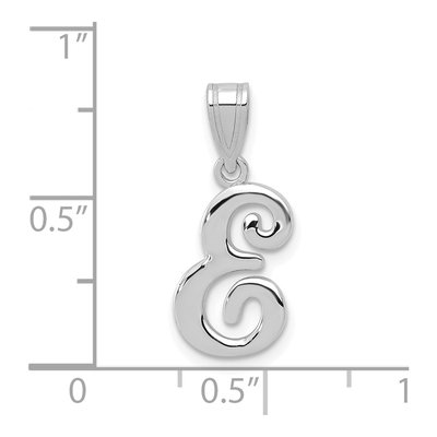 14K White Gold Script Letter E Pendant – view 5