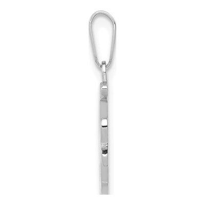 14K White Gold Script Letter F Pendant – view 3