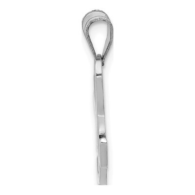 14K White Gold Script Letter H Pendant – view 3