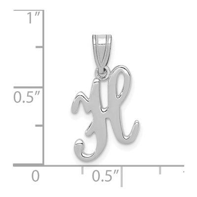 14K White Gold Script Letter H Pendant – view 5