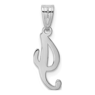 14K White Gold Script Initial I Pendant – view 4