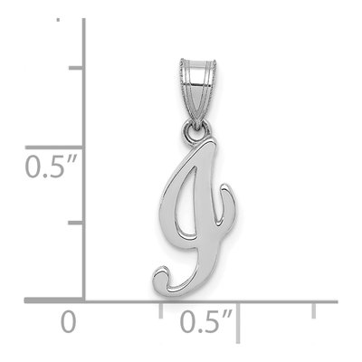 14K White Gold Script Initial I Pendant – view 5