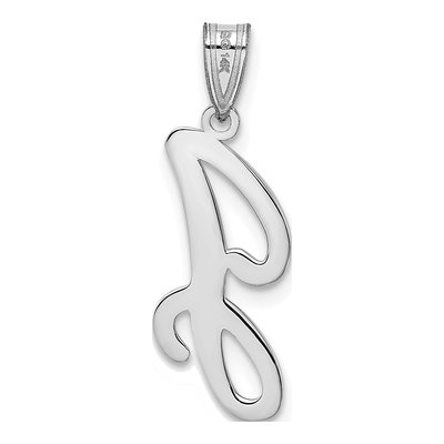 14K White Gold Script Letter J Pendant – view 4