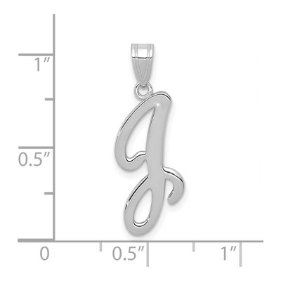 14K White Gold Script Letter J Pendant – view 5