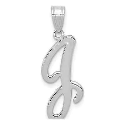 14K White Gold Script Letter J Pendant