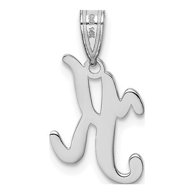 14K White Gold Script Letter K Pendant – view 4