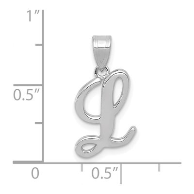 14K White Gold Script Letter L Pendant – view 5