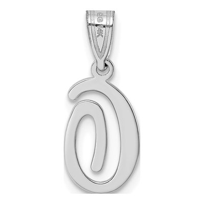 14K White Gold Script Letter O Pendant – view 4
