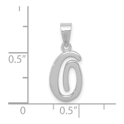 14K White Gold Script Letter O Pendant – view 5