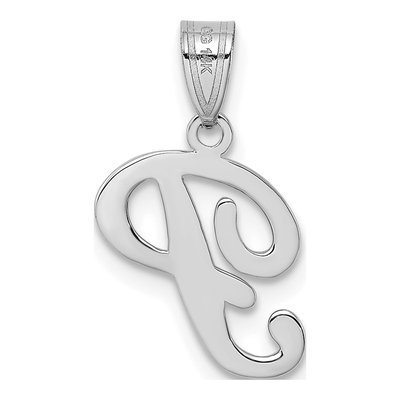 14K White Gold Script Letter P Pendant – view 4