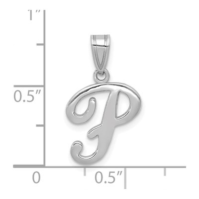 14K White Gold Script Letter P Pendant – view 5