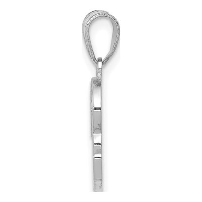 14K White Gold Script Letter R Pendant – view 3