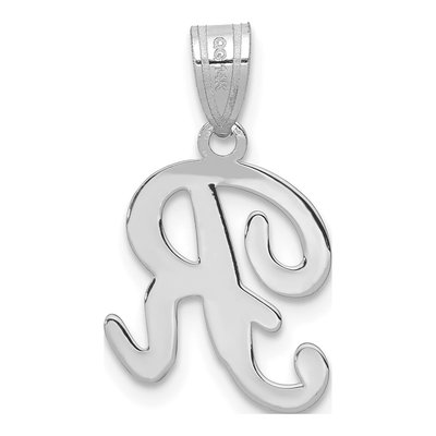 14K White Gold Script Letter R Pendant – view 4