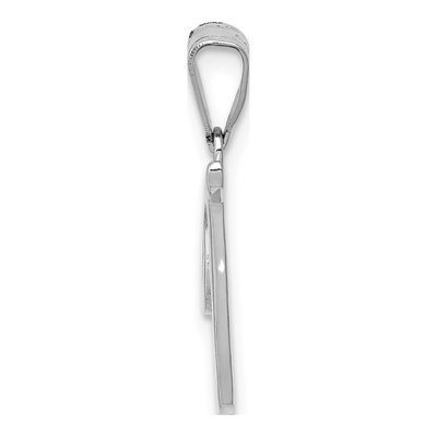 14K White Gold Script Letter T Pendant – view 3