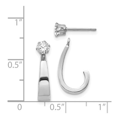 14K White Gold 21mm CZ Hoop Earrings – view 6