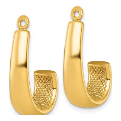14K Yellow Gold 22mm J- Hoop Earrings – view 4