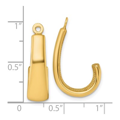 14K Yellow Gold 22mm J- Hoop Earrings – view 5