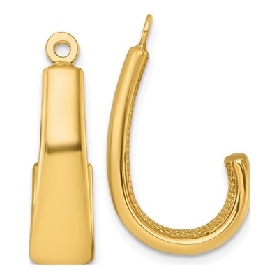 14K Yellow Gold 22mm J- Hoop Earrings