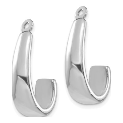 14K White Gold 22mm J- Hoop Earrings – view 4