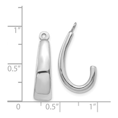 14K White Gold 22mm J- Hoop Earrings – view 5