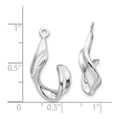 14K White Gold 27mm Twisted J- Hoop Earrings – view 5