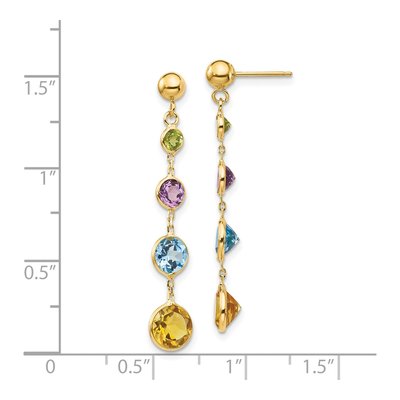 14K Yellow Gold Peridot Dangle Earrings – view 5