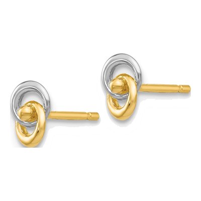 14K Yellow Gold Love Knot Stud Earrings – view 3