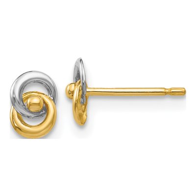 14K Yellow Gold Love Knot Stud Earrings