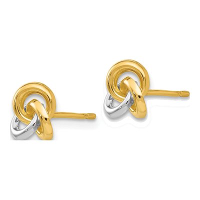 14K Yellow Gold Trinity Knot Stud Earrings – view 4